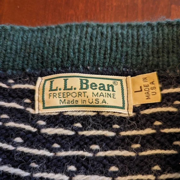 L.L. Bean vintage wool blend cardigan, size Large - Picture 8 of 9